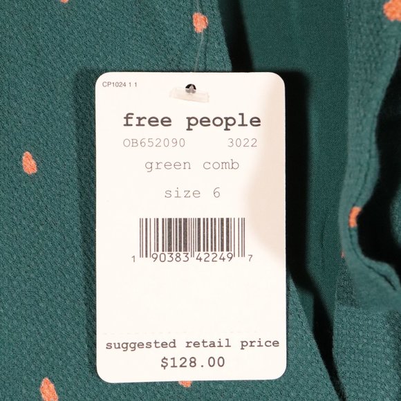 NWT Free People Abbie Print Dress Green Combo - Picture 8 of 15